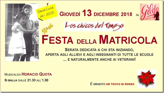 evento FB festa matricola dic 18