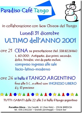 Ultimo anno paradiso 2001